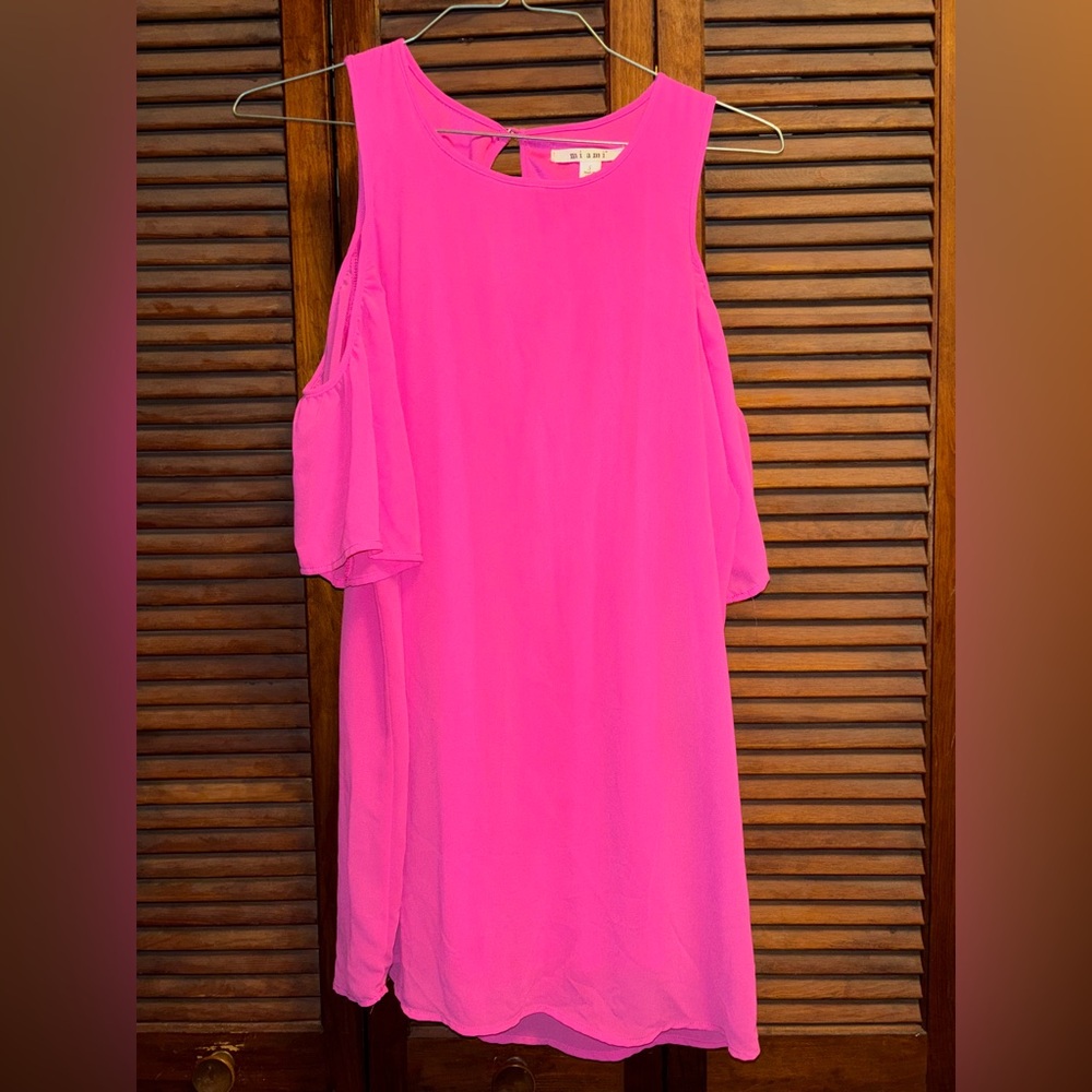 Miami Pink Cold Shoulder Dress